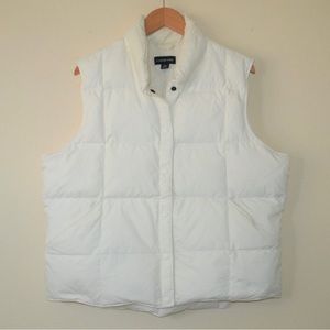 Lands End White Down Puffer Vest XL 18-20